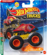 Hot Wheels Monster Trucks 2026 toy vehicle from Mattel with colorful truck design and detailed graphic artwork.