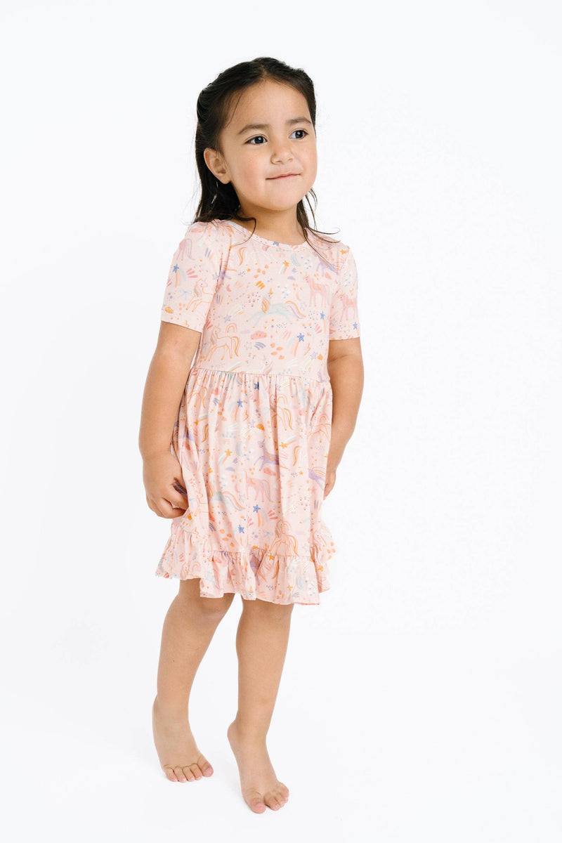 Stardust Unicorns Short Sleeve Bamboo Dress