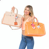 Hampton's "Designer" Inspired Tote Bag - 7 colors !!!: Turquoise/Pink