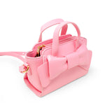 Big Bow Baguette Handbag: Pink