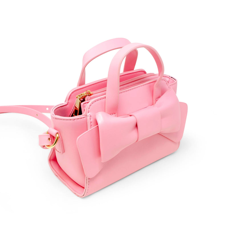Big Bow Baguette Handbag: Pink