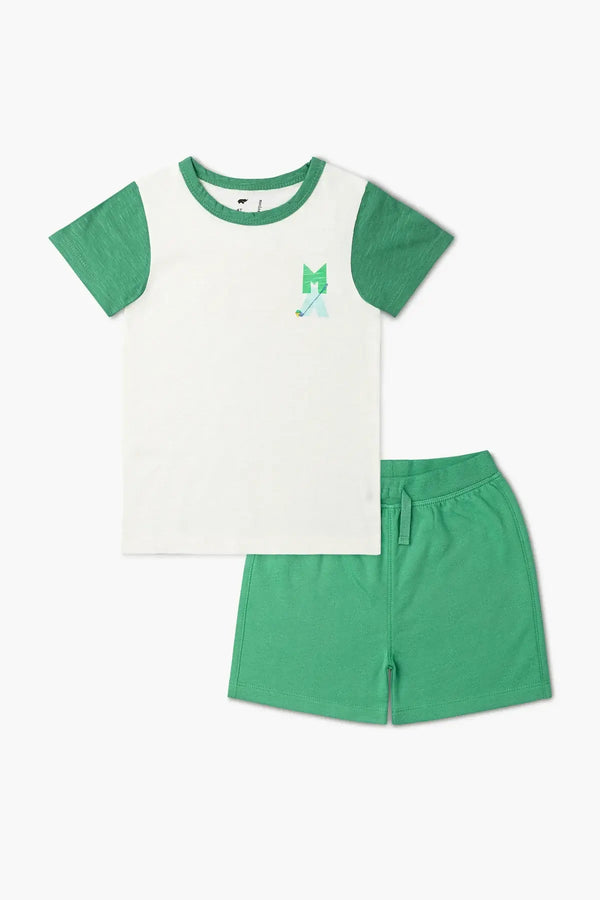 Kids & Baby Short Sleeve Tee + Sporty Sweatshort Set_Golf Day: Unisex / Golf Day