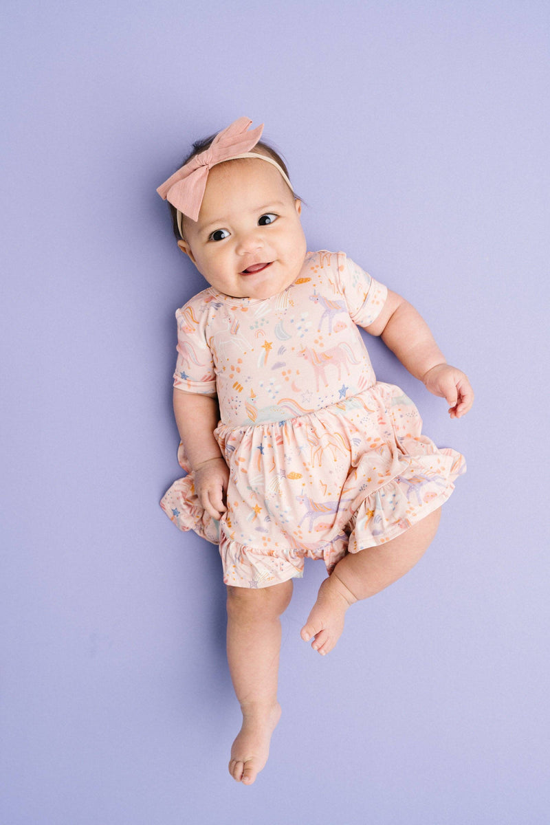 Stardust Unicorns Short Sleeve Bodysuit Bamboo Dress