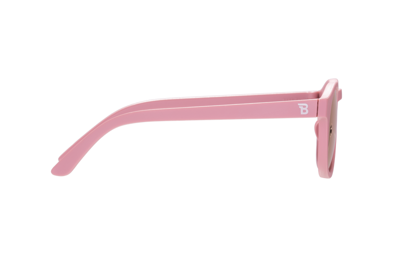 Pretty in Pink Polarized Keyhole Sunglasses w/ Mirrored Lens: Ages 6+