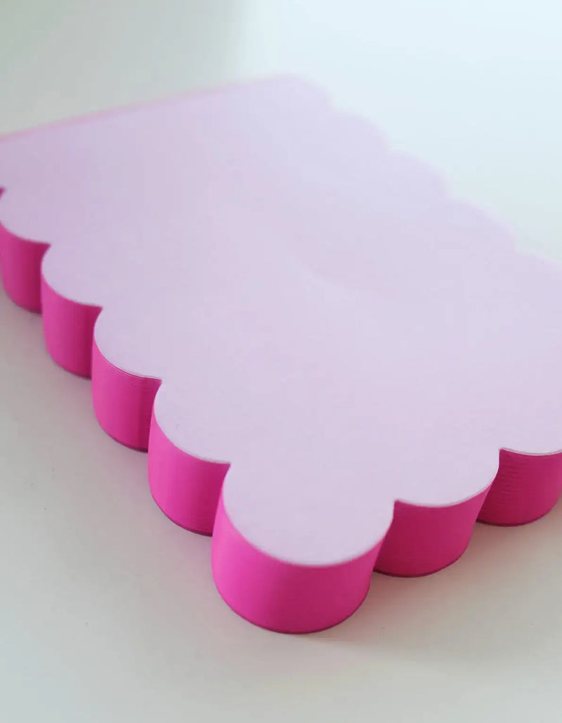 Scalloped Shaped Notepad | Lilac + Hot Pink