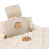B1360 Floral Applique Quilted Bag (4 Colors): IVORY