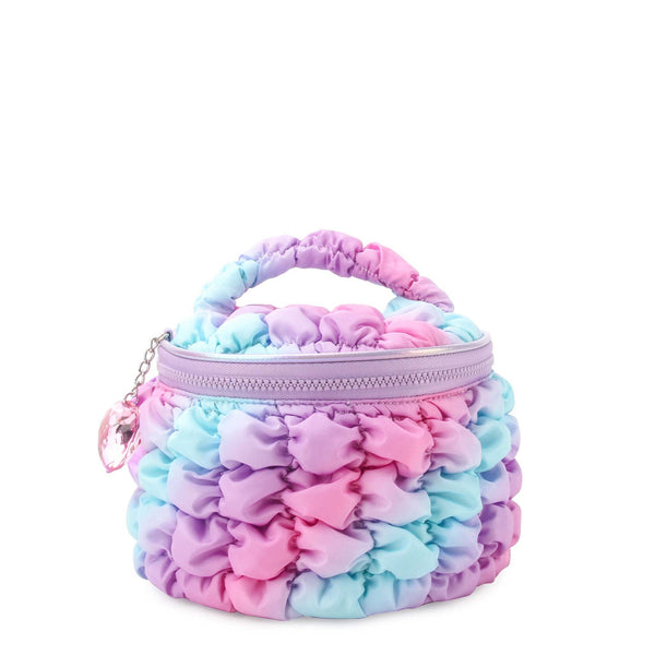 Quilted Scrunchies Ombré Glam Bag with Heart Charm