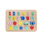 Wooden Tray Puzzle - Numbers, Shapes, Colors
