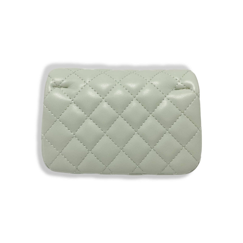B1336& B1337  Pearl Closure Quilted Purse (6 Colors): Purple / B1336 - SMALL