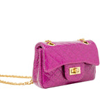 Classic Quilted Sparkle Mini Bag: Purple