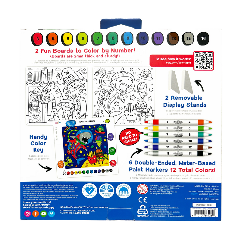 Colortopia Color by Number Paint Marker Kit - Epic Adventure