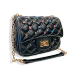 B1380 Colorful Gems Quilted Purse (3 Colors): Pink