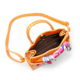 Vivid Crocodile Scarf Handbag: Orange