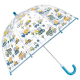 Stephen Joseph Gifts clear color-changing mushroom umbrella open, showing vibrant mushroom design and transparent canopy.