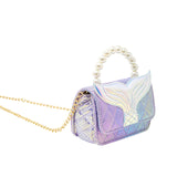 Mermaid Tail Pearl Handle Bag: Blue