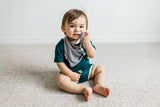 Cloud Solids: Grey Bandana Bib