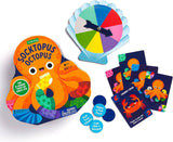 Socktopus Octopus Shaped Box Game by Chronicle Books, featuring a playful octopus-themed game box with colorful design and game pieces inside.