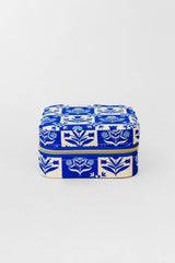 Travel Jewelry Organizer, Blue Plaid Floral