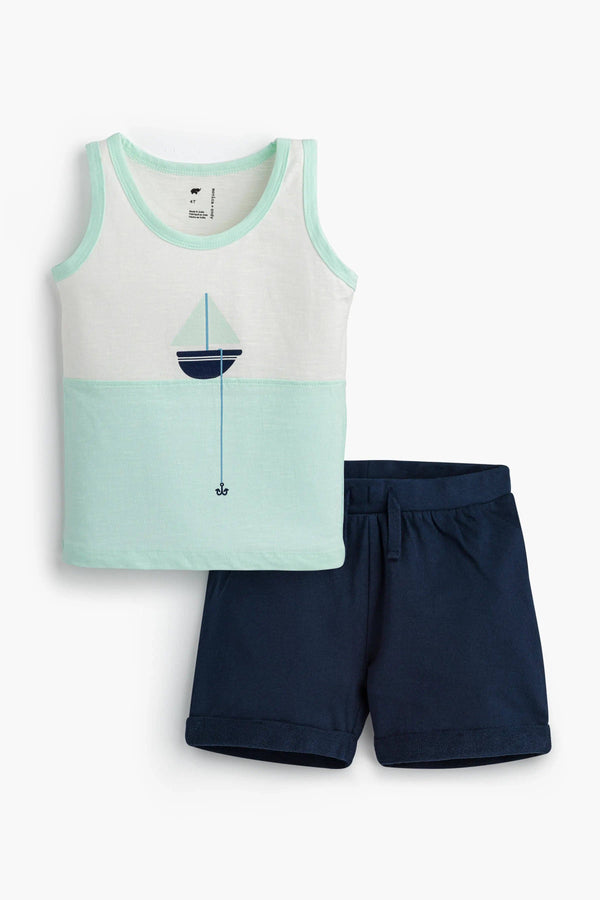 Baby - Kid Sunshine Tank Top + Summer Short Set_Anchor Down: Unisex / Anchor Down