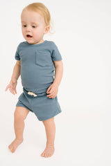 Dusty Blue Waffle Pocket Set