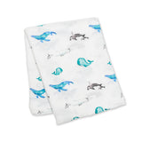 Deluxe Bamboo Swaddle - Whales