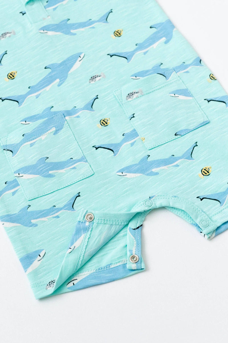 Sleeveless Shorty Henley Romper_Swimming with Sharks: Boy / Swimming with Sharks