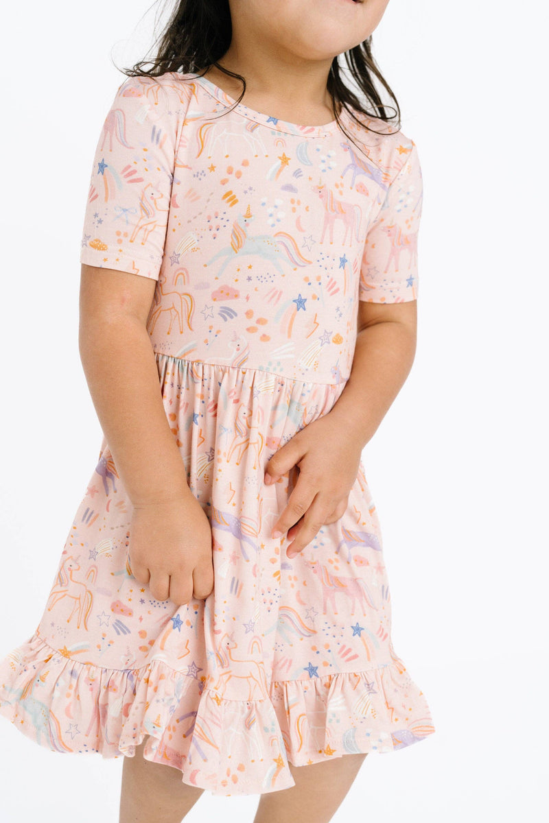 Stardust Unicorns Short Sleeve Bamboo Dress