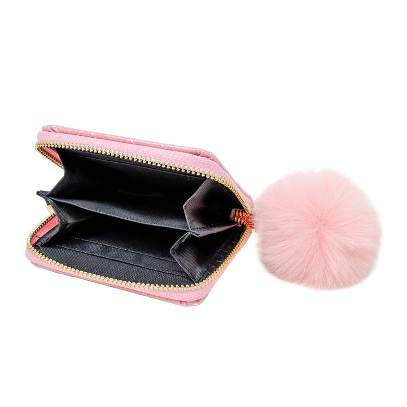 Girls Sparkle Quilted Wallet: Bubblegum