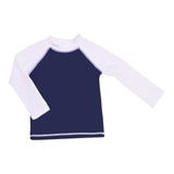Kids UPF50+ Boys Rash Guard Swim Top: Navy / 6m