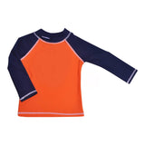 Kids UPF50+ Boys Rash Guard Swim Top: Navy / 6m