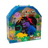 Colorful Dino Playbox by Floss and Rock showing a fun, dinosaur-themed storage box with playful dinosaur illustrations.