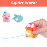 8 PCs Bath Toys for Toddler with Waterfall Station Squirters
