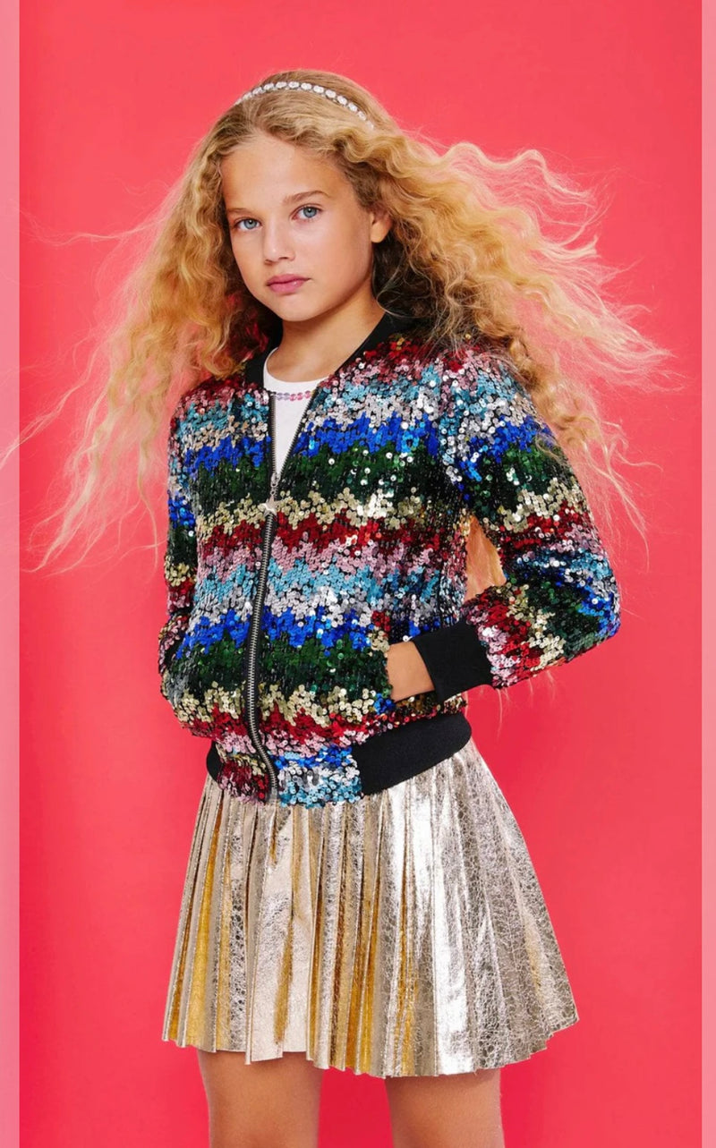Foil Pleated Skirt