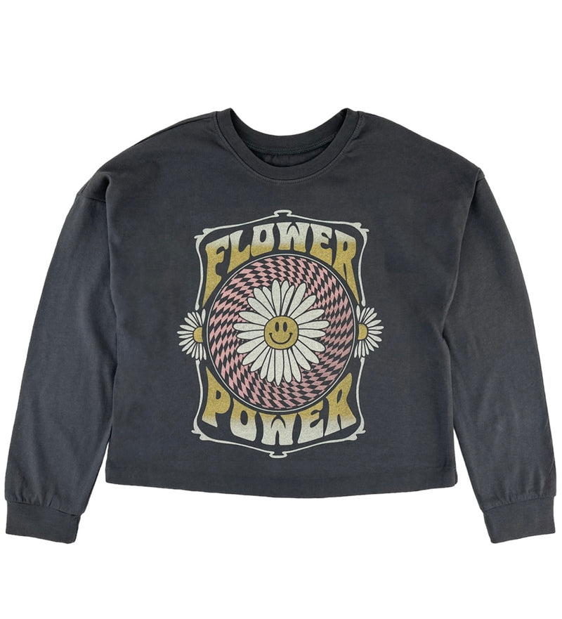 Flower Power Tee Faded Black