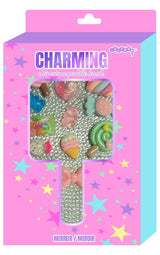 Iscream Charming Rhinestone Mirror with decorative rhinestones and a round reflective surface for stylish home decor.