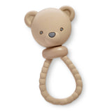 Itzy Ritzy Bear Sweetie Rattle, soft plush baby toy with a friendly bear face, perfect for infants and early development.