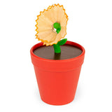 Kikkerland Design Inc flower pot-shaped pencil sharpener with a colorful, decorative flower design on a white background.