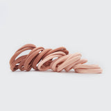 Set of 20 blush eco-friendly nylon elastics from KITSCH, small hair bands for styling or securing hair.