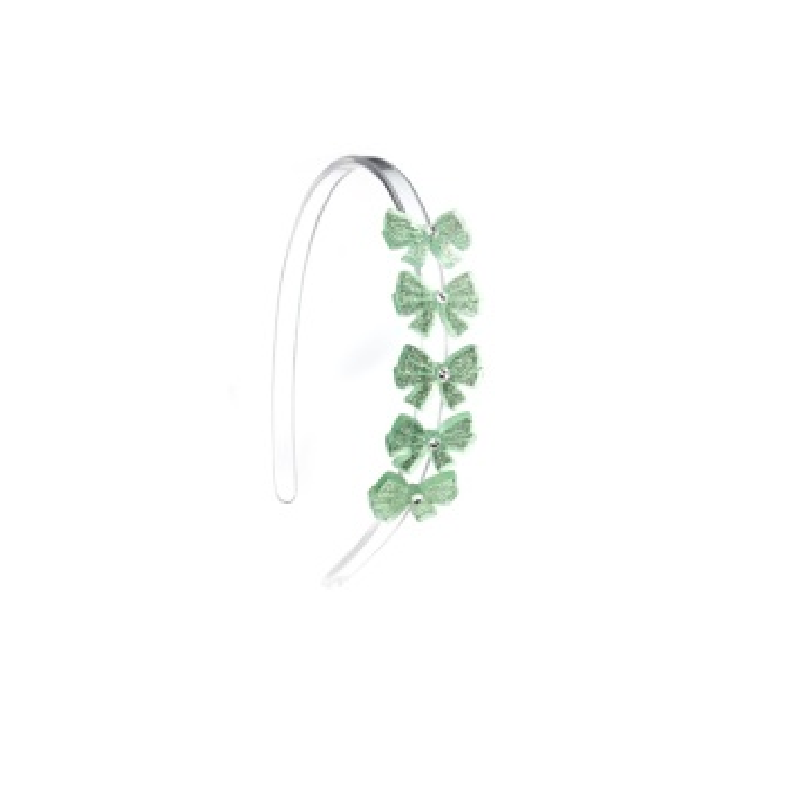 BOWS GLITTER LIGHT GREEN HEADBAND