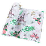 Florida Swaddle Blanket by Little Hometown with floral pattern, soft fabric, perfect for wrapping and soothing babies.