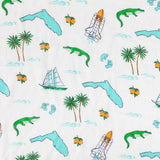 Unisex Florida Swaddle Blanket by Little Hometown, soft fabric with Florida-themed design, ideal for newborns and infants.