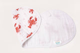 Unisex Heads or Tails Burp and Bib set by Little Hometown, featuring playful design for baby feeding and bib protection.