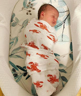 Unisex Heads or Tails swaddle blanket by Little Hometown featuring playful print on soft fabric for newborns and infants.