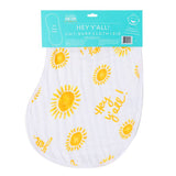 Unisex Hey Y'all burp and bib combo by Little Hometown, featuring colorful, soft fabric with playful design for babies.