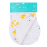 Unisex Hey Y'all burp and bib combo by Little Hometown, featuring colorful fabric with playful design for babies.