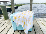 Soft unisex Hey Y’all swaddle blanket by Little Hometown, featuring cozy fabric and a cheerful design for babies.