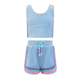 Rainbow Velour Sequin Tank Set