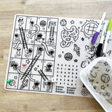 Silicone Reusable Coloring Tablemat for Kids - Space Games