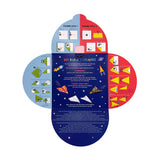 Set of 24 DIY paper airplane designs from OOLY activity kit, featuring colorful paper and instructions for crafting paper planes.