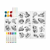 OOLY x Peanuts DIY Shrink Art Kit with colorful supplies for creating personalized shrink plastic art projects.